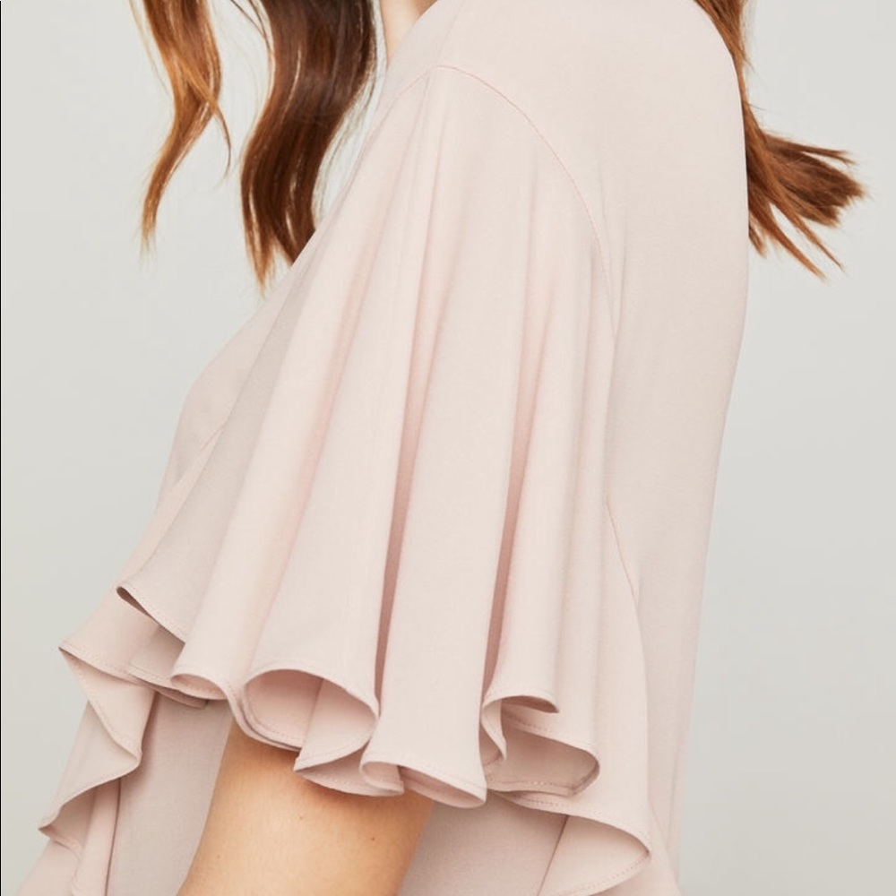 Bcbgmaxazria Ruffle Split-Front Blouse Blush - image 3